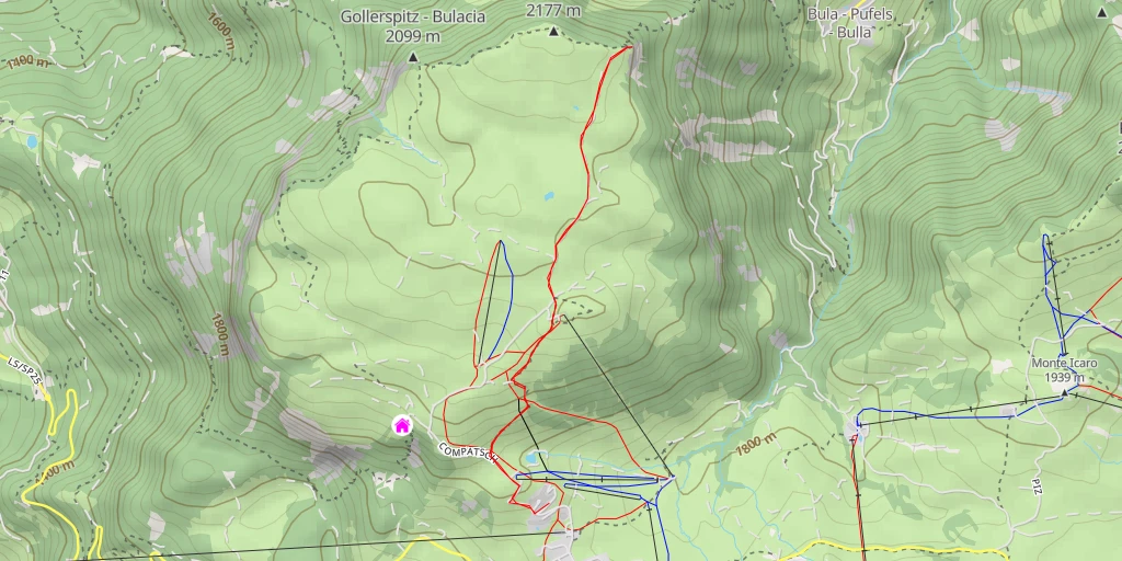 Carte de l'itinéraire :  Fillner Kreuz - Kastelruth - Castelrotto