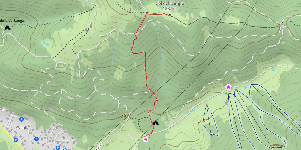 Map of the trail for Col del Lampo