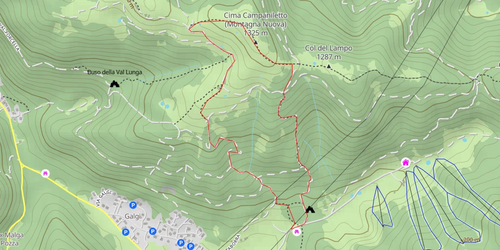 Map of the trail for Taborra