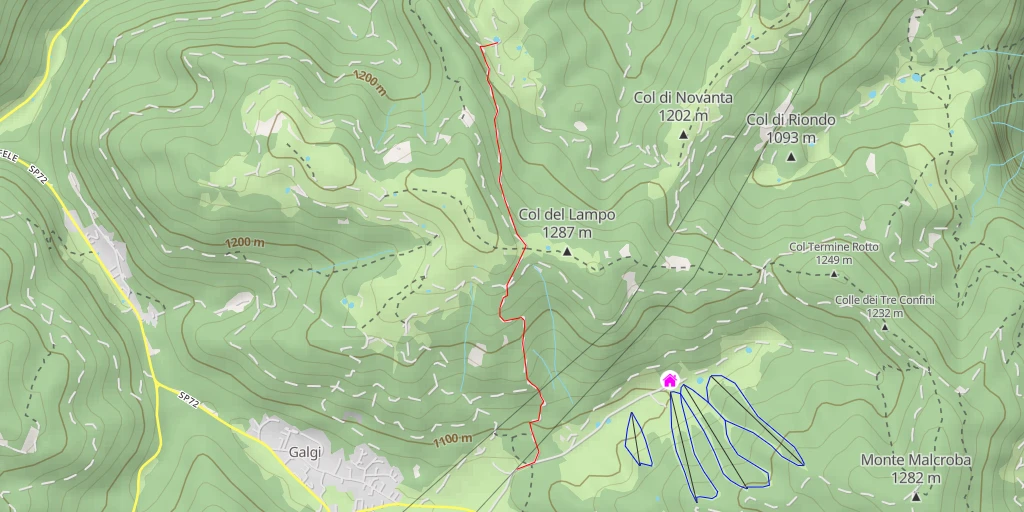 Map of the trail for Val Forcella - Val Forcella