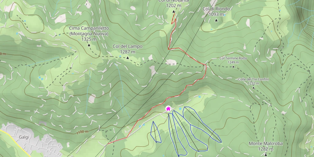 Map of the trail for Col di Novanta