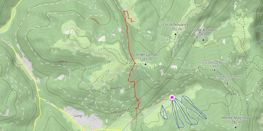 Map of the trail for Malga Silvagno