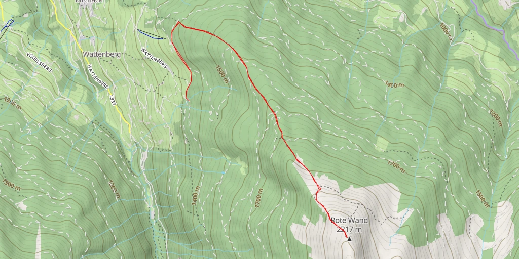 Map of the trail for Rote Wand