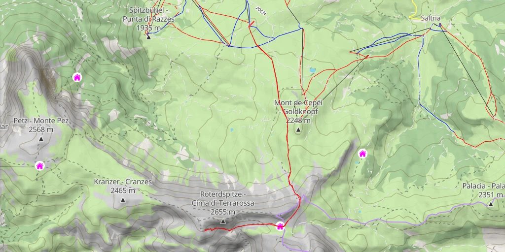 Map of the trail for Manestraubühl