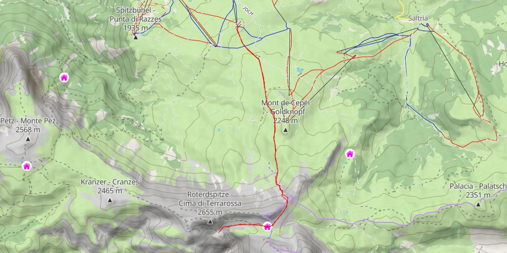 Map of the trail for Gugglochegg