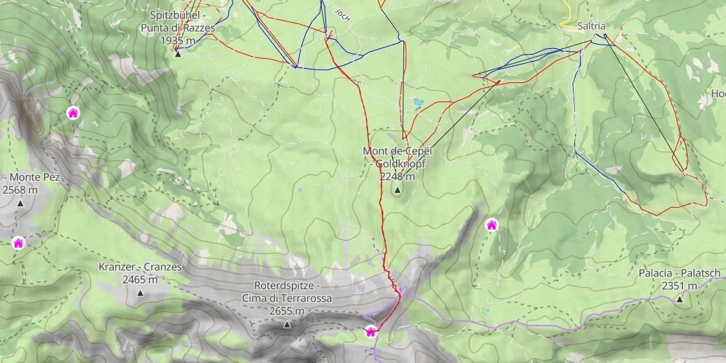 Map of the trail for Großer Rosszahn