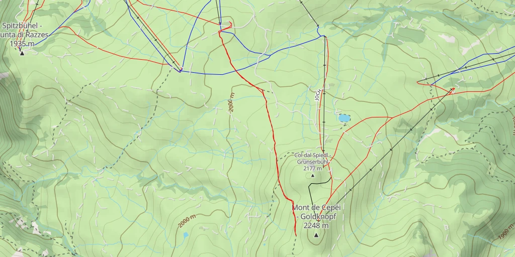 Carte de l'itinéraire :  Mont de Cepëi - Goldknopf