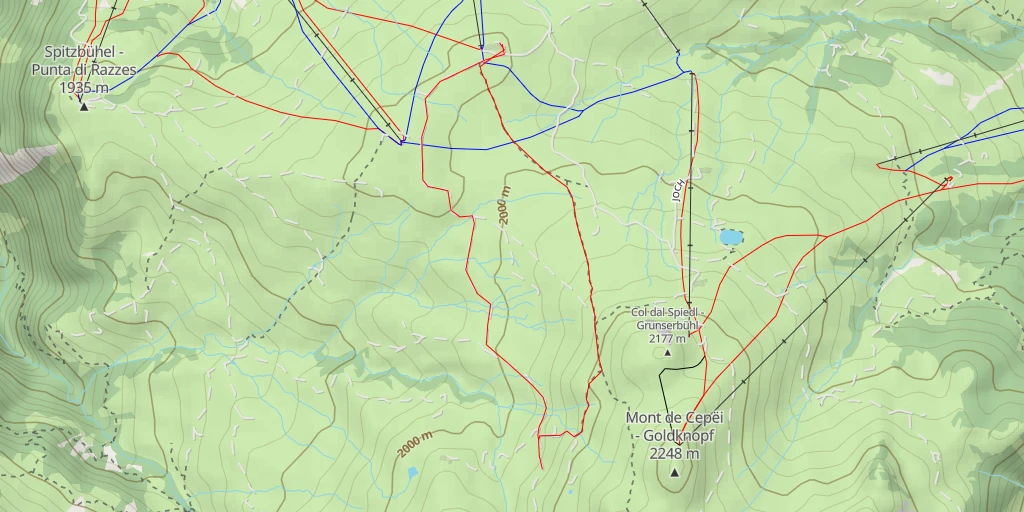 Map of the trail for Sattler Schwaige - Joch - Kastelruth - Castelrotto