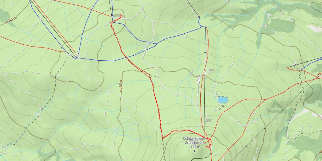 Map of the trail for Col dal Spiedl - Grunserbühl