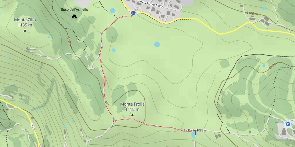 Map of the trail for Agriturismo Le Porte - Via Monte Cogolin