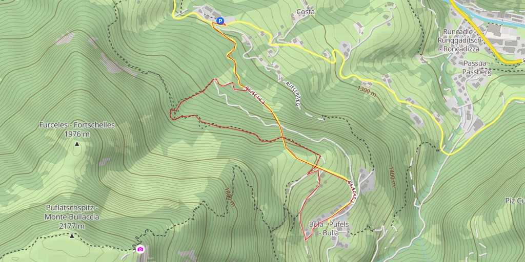 Map of the trail for Col da Locia