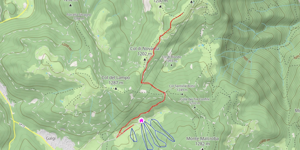 Map of the trail for Col d'Astiago - Sentiero del Vù