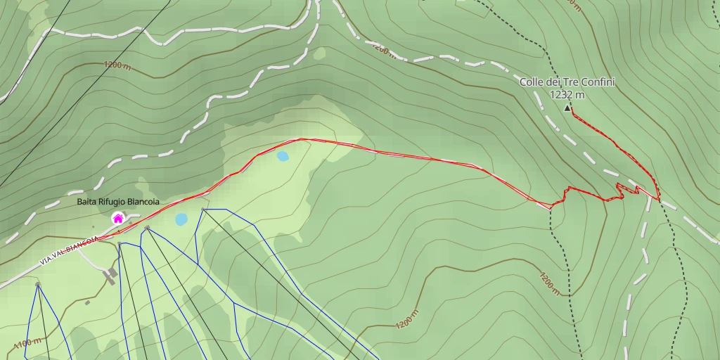 Map of the trail for Colle dei Tre Confini