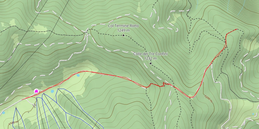 Map of the trail for Sentiero del Sigaro