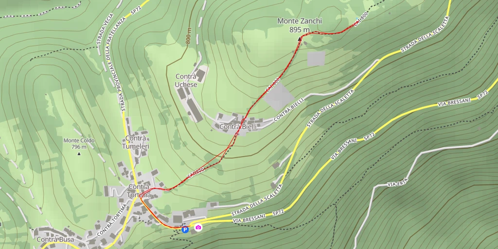 Map of the trail for Contrà Bielli - Contrà Bielli