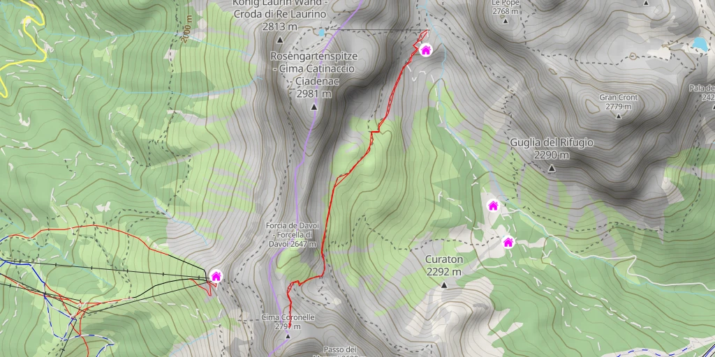 Map of the trail for Cima Coronelle