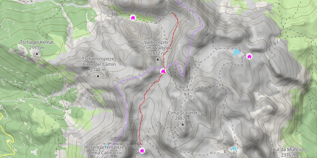 Carte de l'itinéraire :  Molignon di Fuori