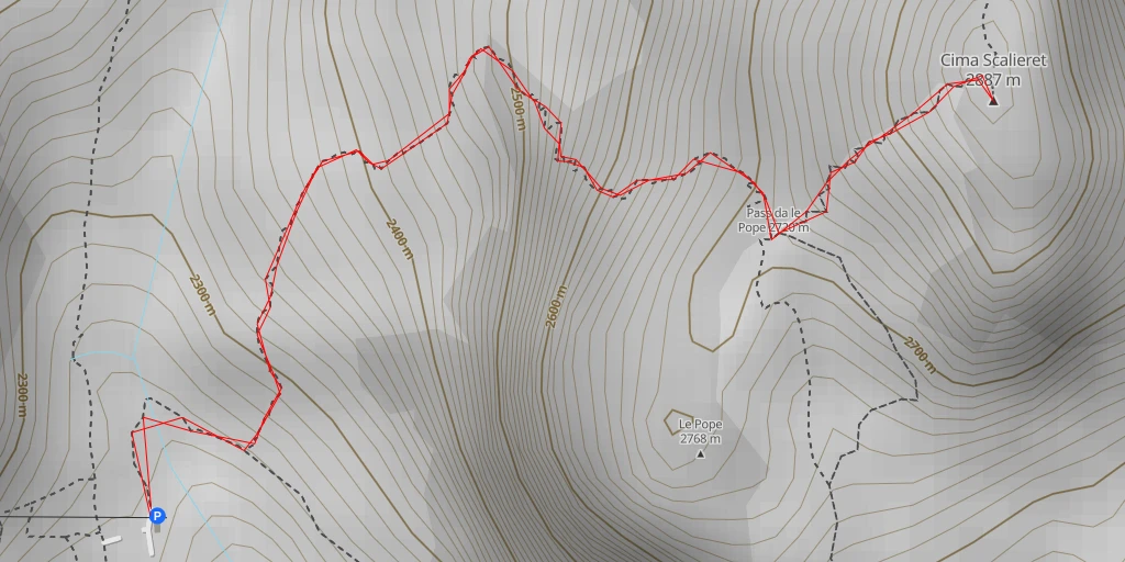 Map of the trail for Cima Scalieret