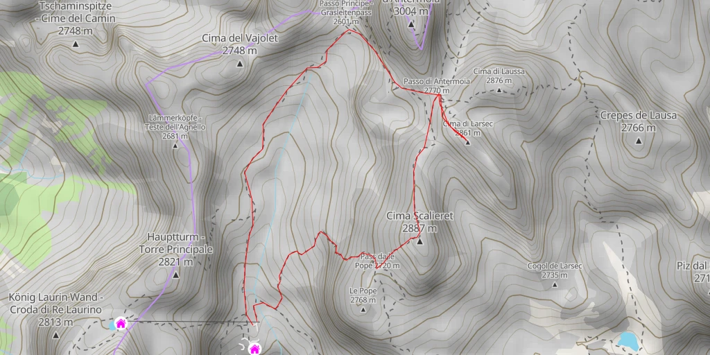 Carte de l'itinéraire :  Cima di Larsec