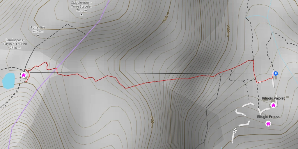 Map of the trail for Gartlhütte - Rifugio Re Alberto