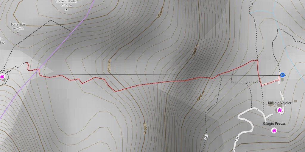 Map of the trail for Torre Piaz