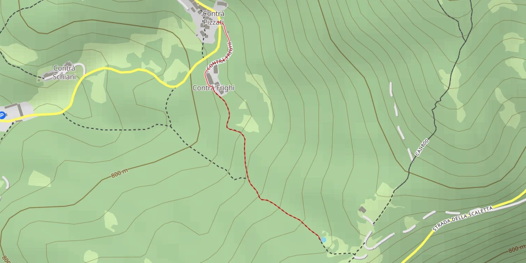 Map of the trail for Strada della Scaletta