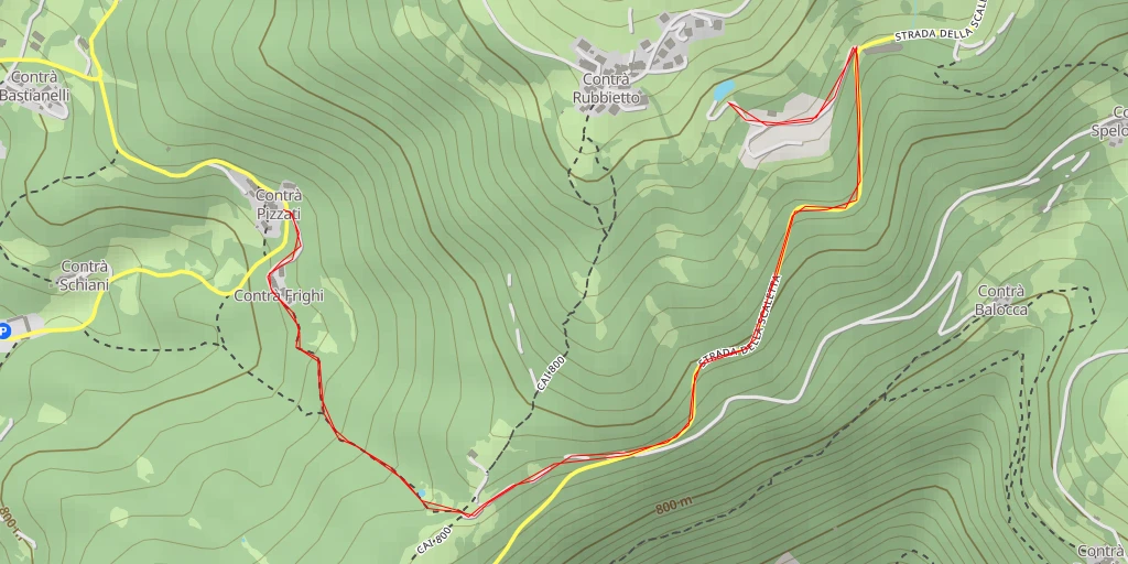 Map of the trail for Contrà Rubbietto - Contrà Rubbietto