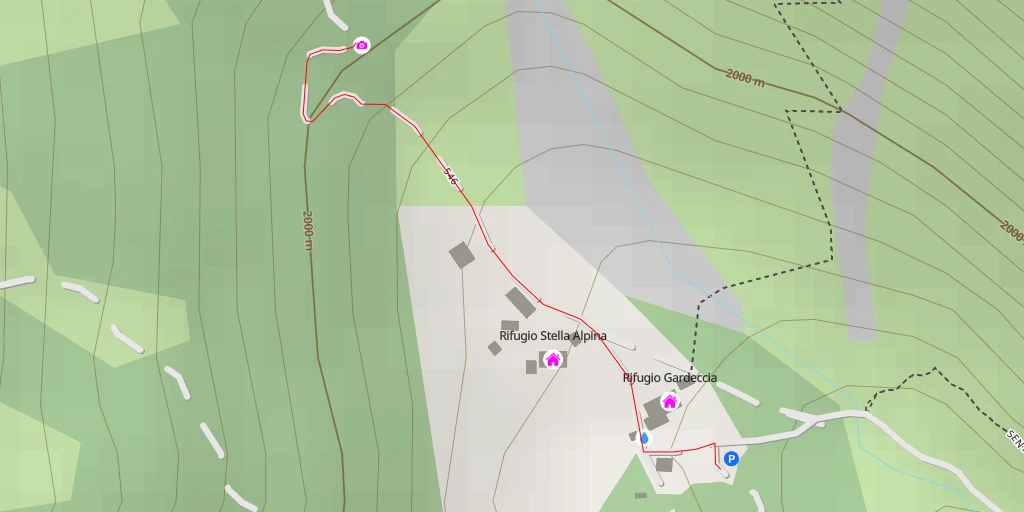 Map of the trail for Rifugio Stella Alpina - San Giovanni di Fassa