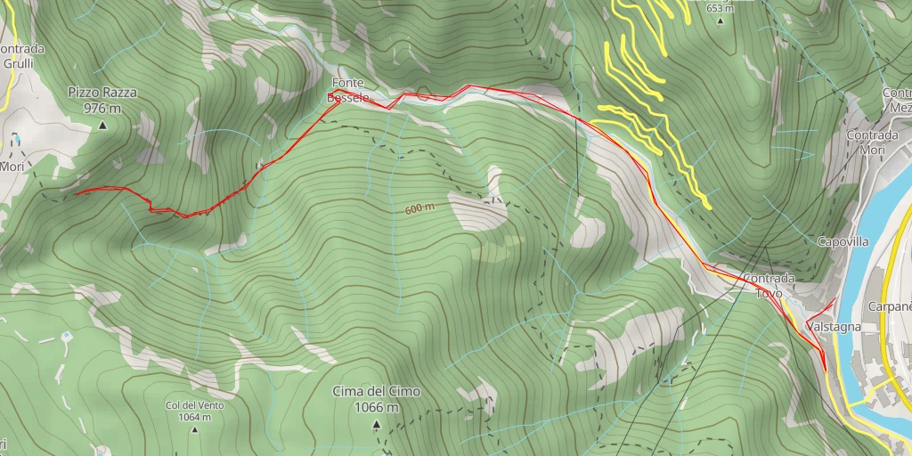 Map of the trail for Calà del Sasso - Calà del Sasso