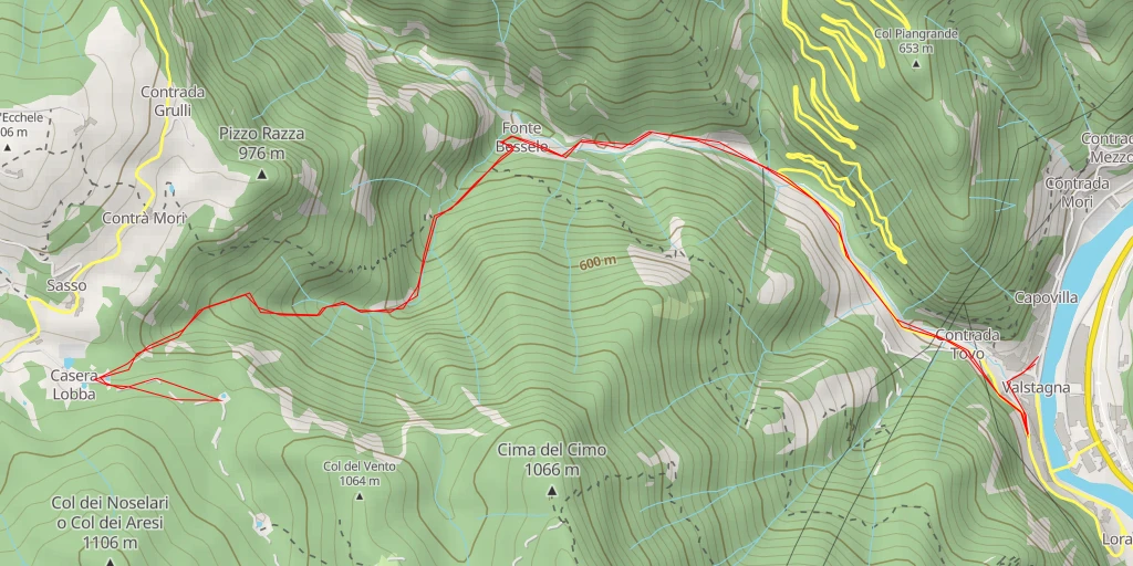 Map of the trail for Calà del Sasso - Calà del Sasso