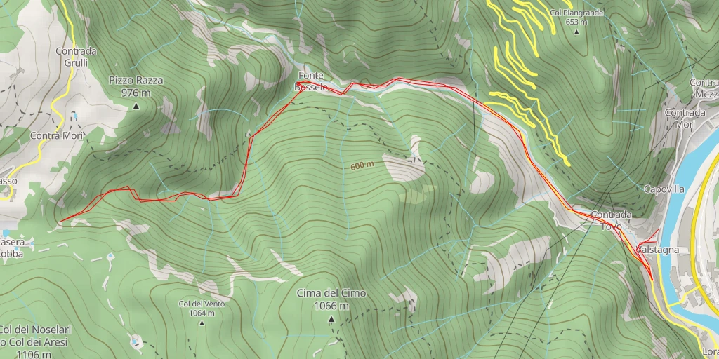 Map of the trail for Calà del Sasso - Calà del Sasso