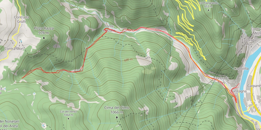 Map of the trail for Calà del Sasso - Calà del Sasso