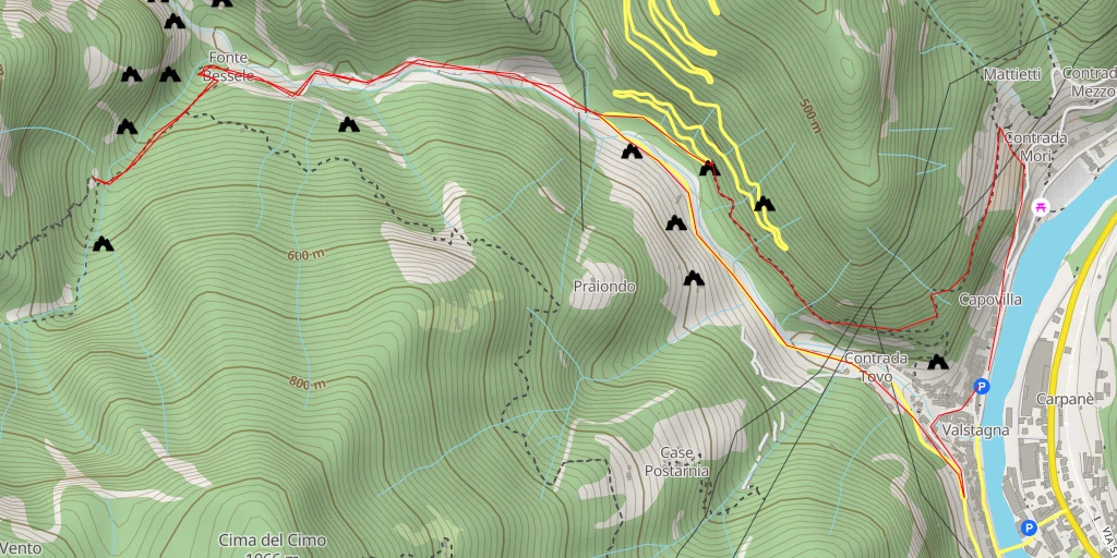 Map of the trail for Calà del Sasso - Calà del Sasso