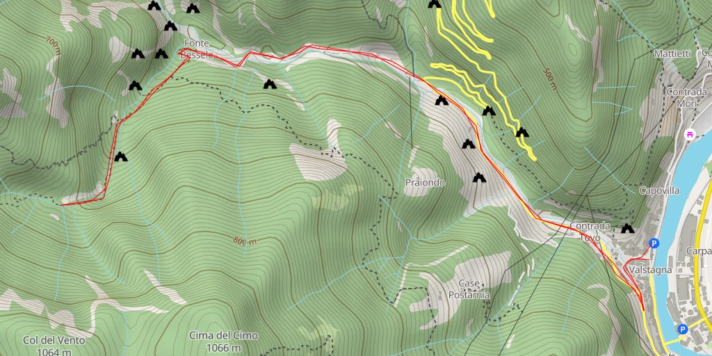 Map of the trail for Calà del Sasso - Calà del Sasso