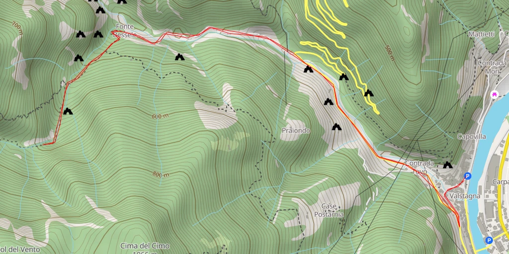 Map of the trail for Calà del Sasso - Calà del Sasso