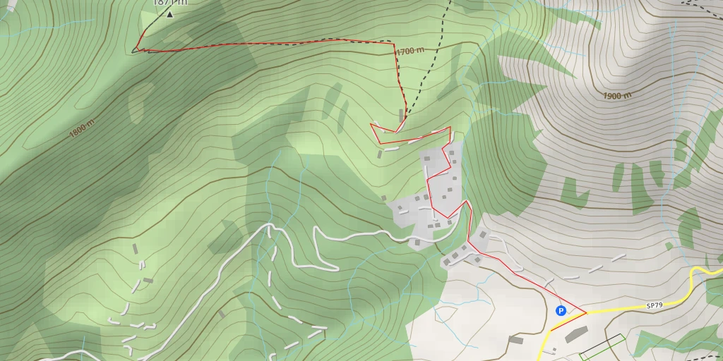 Map of the trail for Monte Timoncello