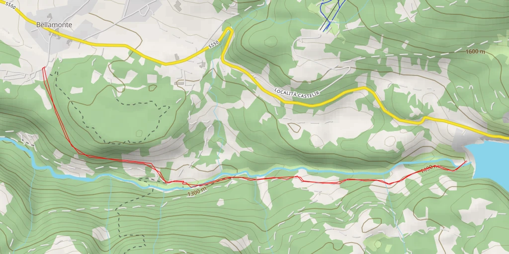 Carte de l'itinéraire :  Strada forestale Ponte de le Crepe - Strada forestale Ponte de le Crepe