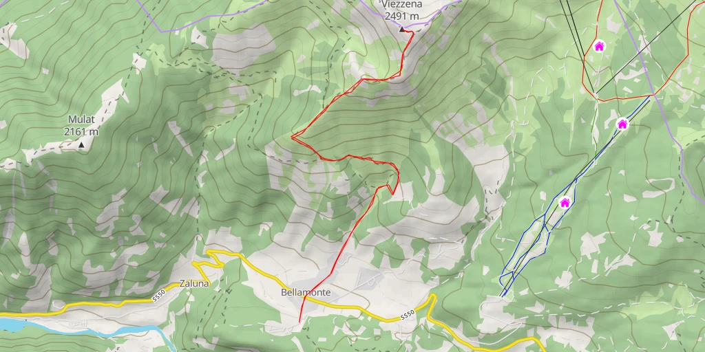 Map of the trail for Viezzena