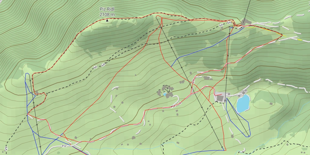 Carte de l'itinéraire :  Piz Ridl