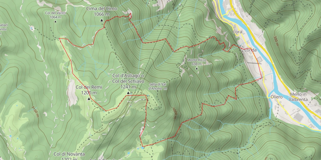 Map of the trail for Calà del Sasso