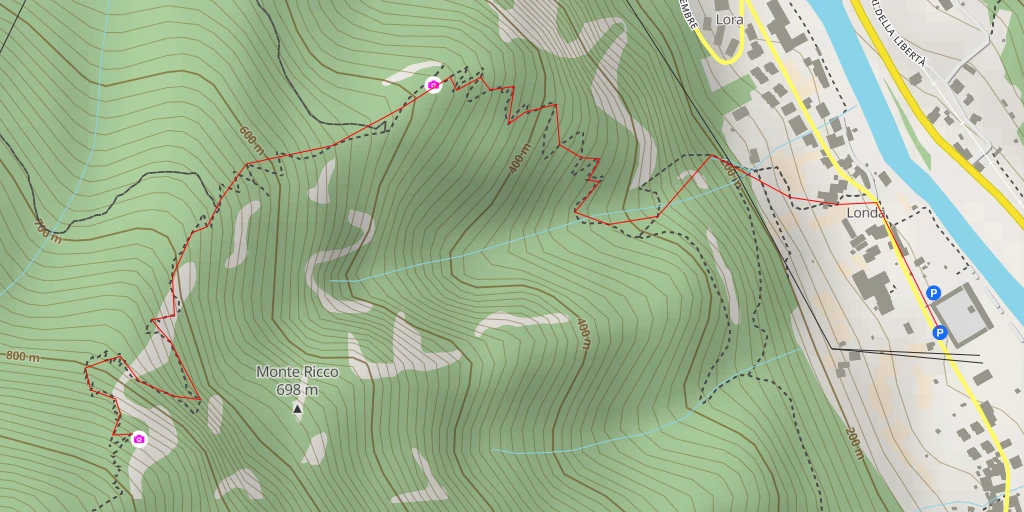 Map of the trail for La Grottona - variante attrezzata