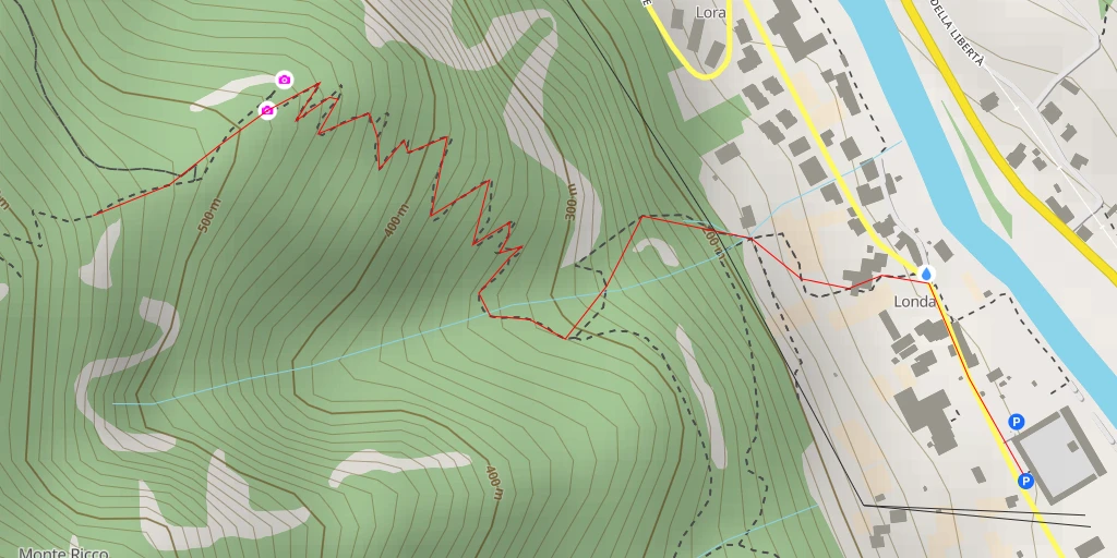 Map of the trail for variante attrezzata - variante attrezzata