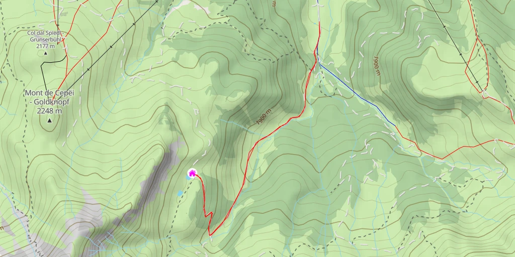 Map of the trail for Mahlknecht Hütte - Rifugio Molignon