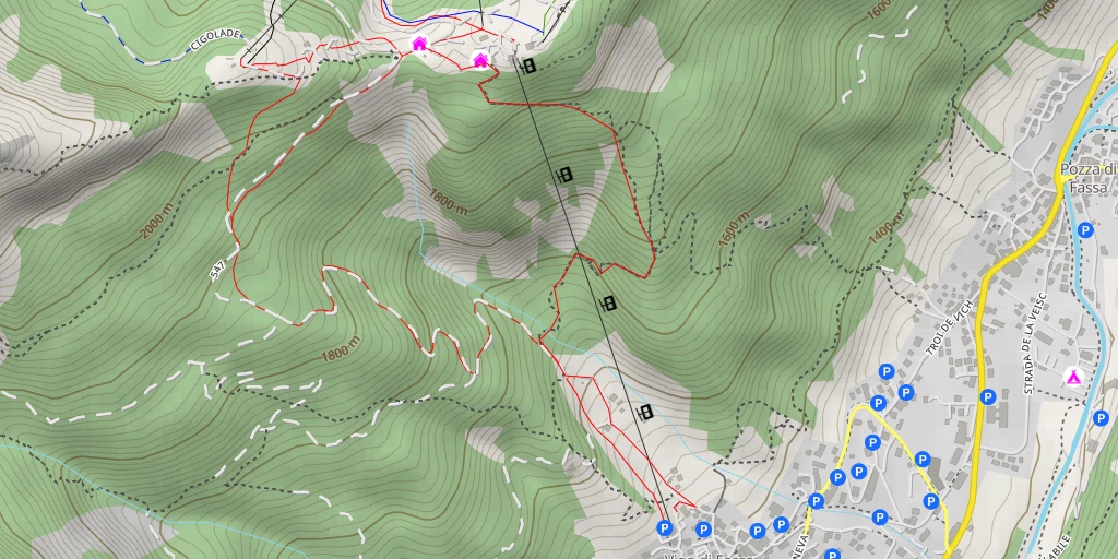 Map of the trail for Rifugio Negritella