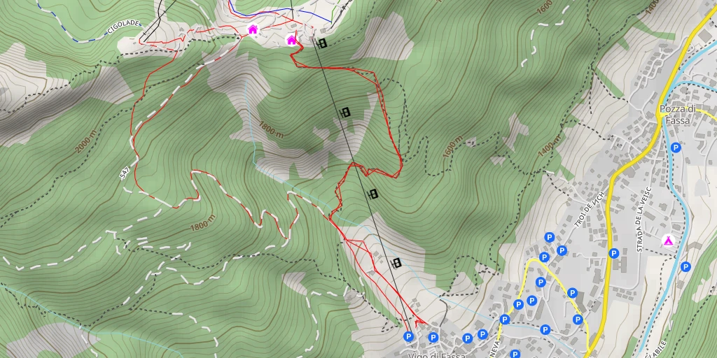 Carte de l'itinéraire :  Rifugio Ciampedie