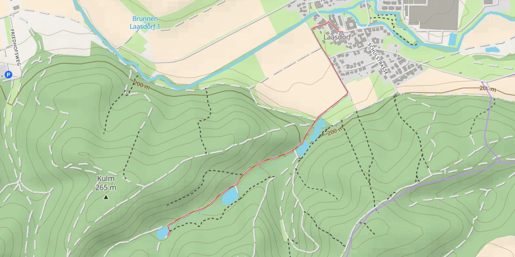 Map of the trail for Friedhofsweg