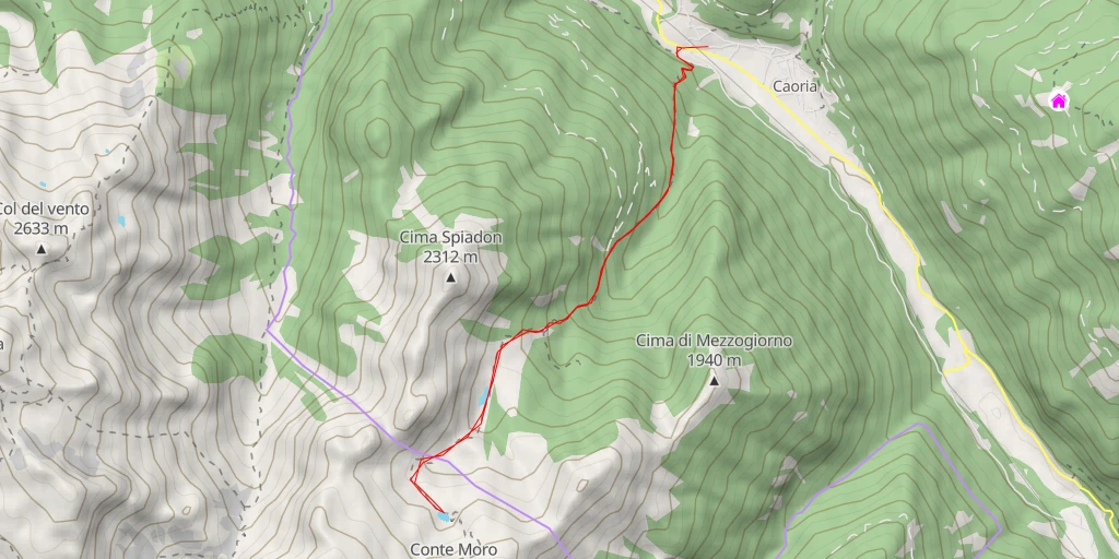 Carte de l'itinéraire :  Lago Reganel Alto