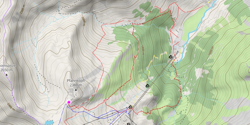 Map of the trail for Tuxerjoch Haus