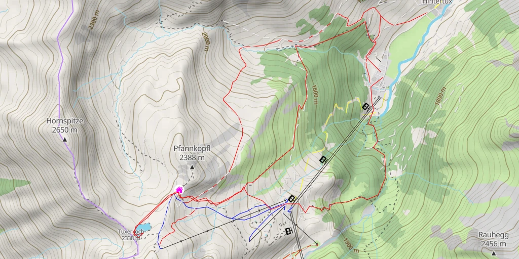 Map of the trail for Beschneiungsteich