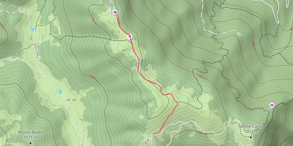 Map of the trail for Trinceroni di Campolongo